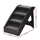 i.Pet Dog Ramp Steps For Bed Sofa Car Pet Stairs Ladder Portable Foldable Black - NuSea