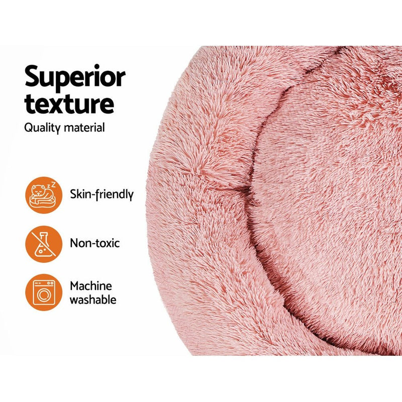 i.Pet Pet Bed Dog Cat 110cm Calming Extra Large Soft Plush Pink - NuSea