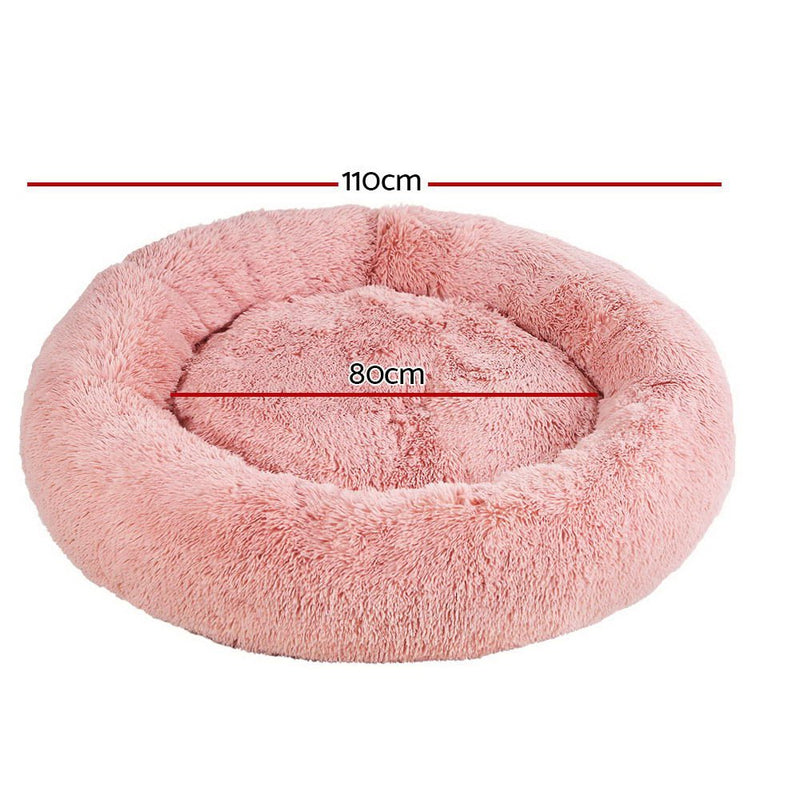 i.Pet Pet Bed Dog Cat 110cm Calming Extra Large Soft Plush Pink - NuSea