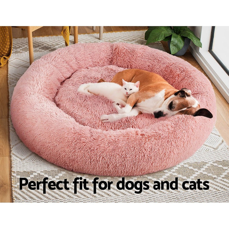 i.Pet Pet Bed Dog Cat 110cm Calming Extra Large Soft Plush Pink - NuSea