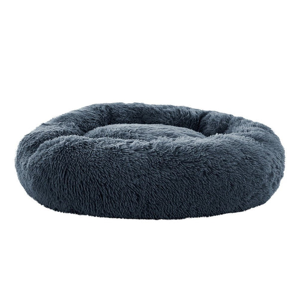 i.Pet Pet Bed Dog Cat 90cm Large Calming Soft Plush Bed Dark Grey - NuSea