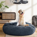 i.Pet Pet Bed Dog Cat 90cm Large Calming Soft Plush Bed Dark Grey - NuSea