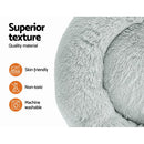 i.Pet Pet Bed Dog Cat 90cm Large Calming Soft Plush Light Grey - NuSea