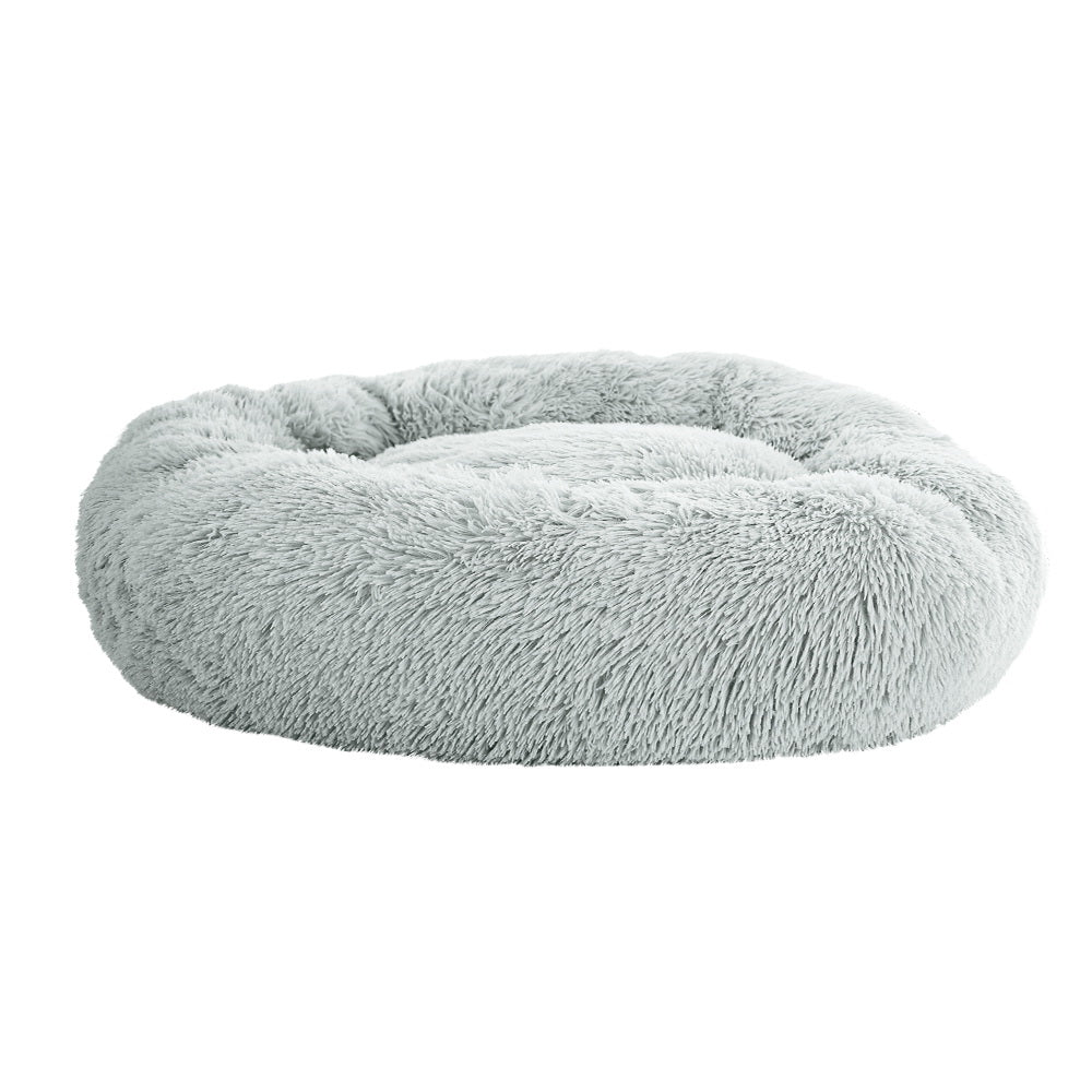i.Pet Pet Bed Dog Cat 90cm Large Calming Soft Plush Light Grey - NuSea