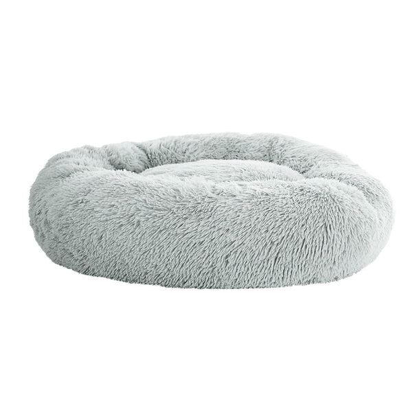 i.Pet Pet Bed Dog Cat 90cm Large Calming Soft Plush Light Grey - NuSea