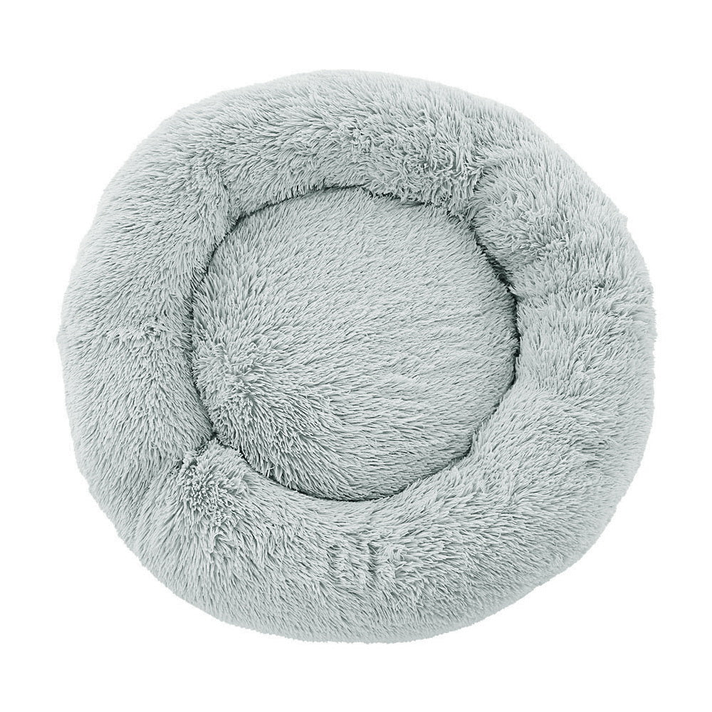 i.Pet Pet Bed Dog Cat 90cm Large Calming Soft Plush Light Grey - NuSea