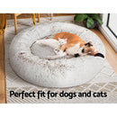 i.Pet Pet Bed Dog Cat 90cm Large Calming Soft Plush White Brown - NuSea