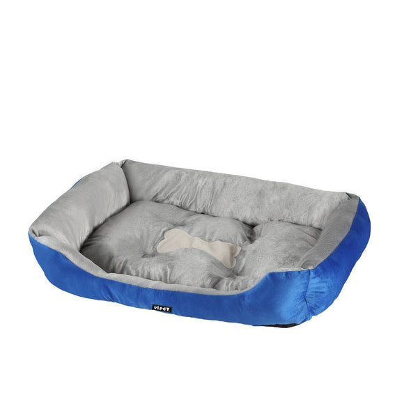i.Pet Pet Bed Dog Cat Calming Soft Mat Sleeping Comfy Plush Cave Washable Blue - NuSea