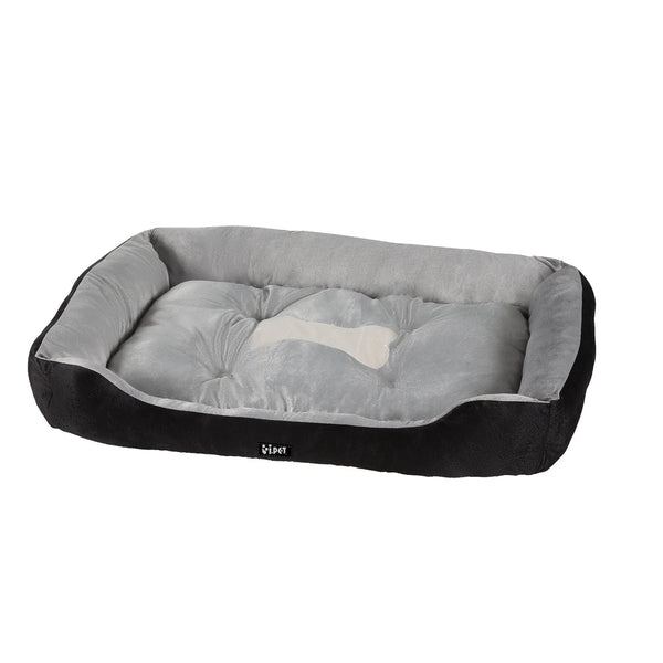 i.Pet Pet Bed Dog Cat Calming Soft Sleeping Comfy Plush Mat Cave Washable Black - NuSea