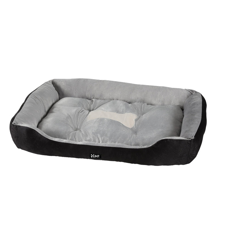 i.Pet Pet Bed Dog Cat Calming Soft Sleeping Comfy Plush Mat Cave Washable Black - NuSea