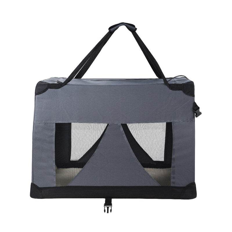 i.Pet Pet Carrier Soft Crate Dog Cat Travel 60x42CM Portable Foldable Car M - NuSea