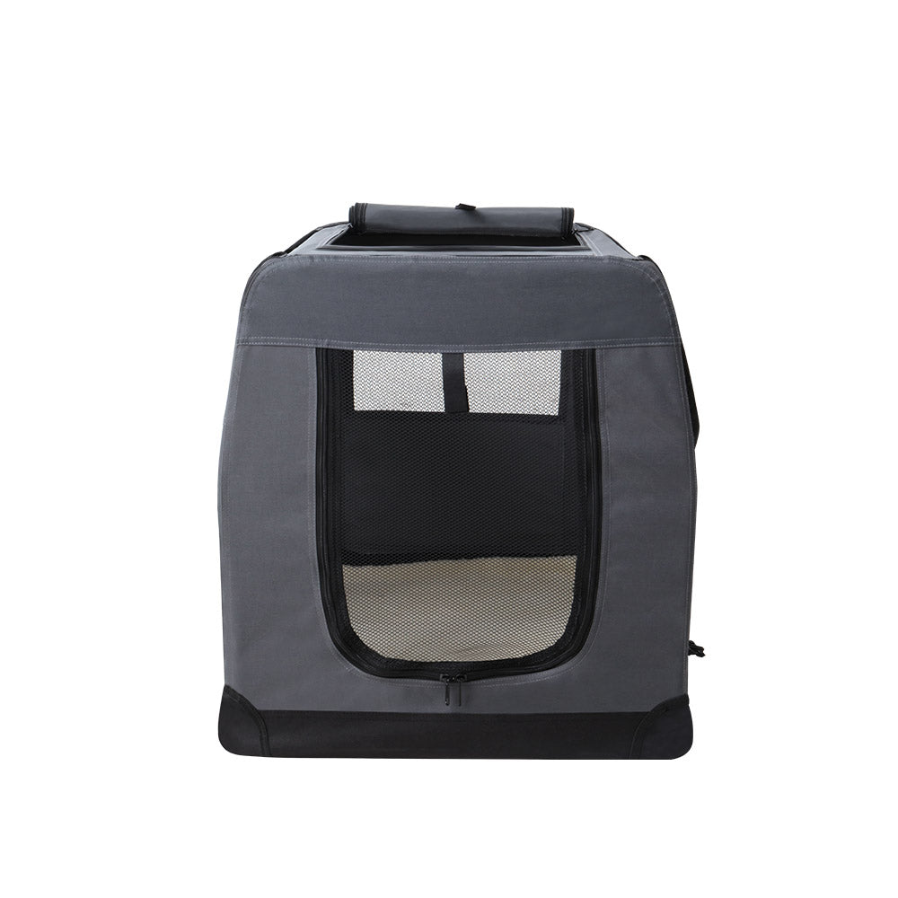 i.Pet Pet Carrier Soft Crate Dog Cat Travel 60x42CM Portable Foldable Car M - NuSea