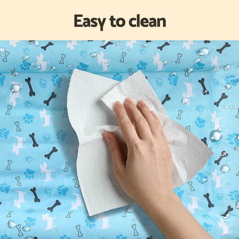 i.Pet Pet Cooling Mat Gel Dog Cat Self - cool Puppy Pad Large Bed Summer Blue - NuSea