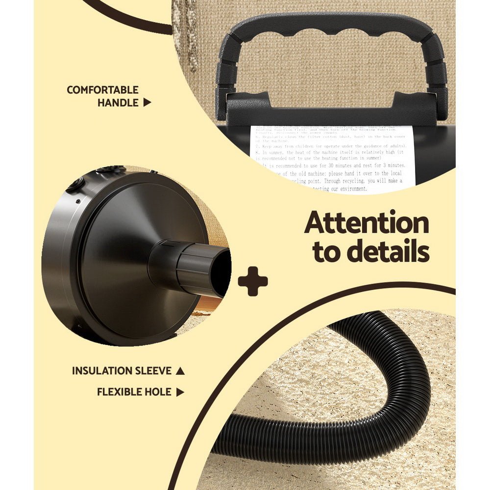 i.Pet Pet Hair Dryer Dog Cat Grooming Speed Blower Hairdryer Heater Low Noise - NuSea