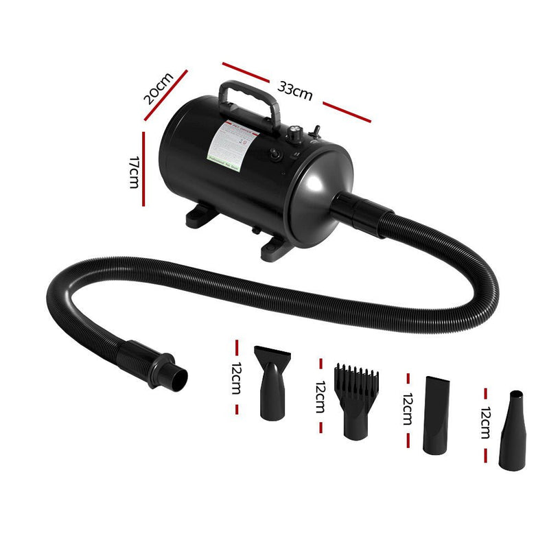 i.Pet Pet Hair Dryer Dog Cat Grooming Speed Blower Hairdryer Heater Low Noise - NuSea