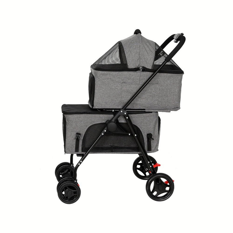 i.Pet Pet Stroller 2 - tier Dog Pram Large Cat Carrier Travel Pushchair Foldable - NuSea
