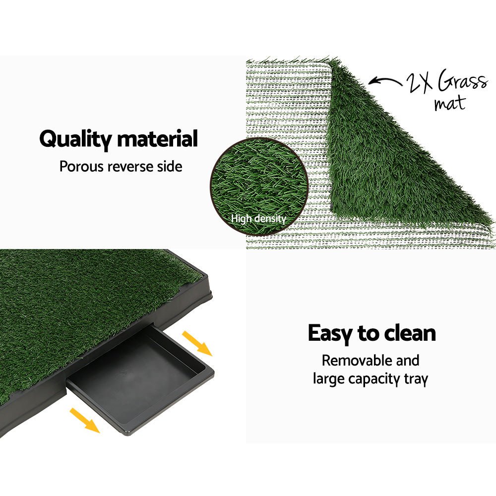 i.Pet Pet Training Pad Dog Potty Toilet Large Portable With Tray Grass 2 Mats - NuSea