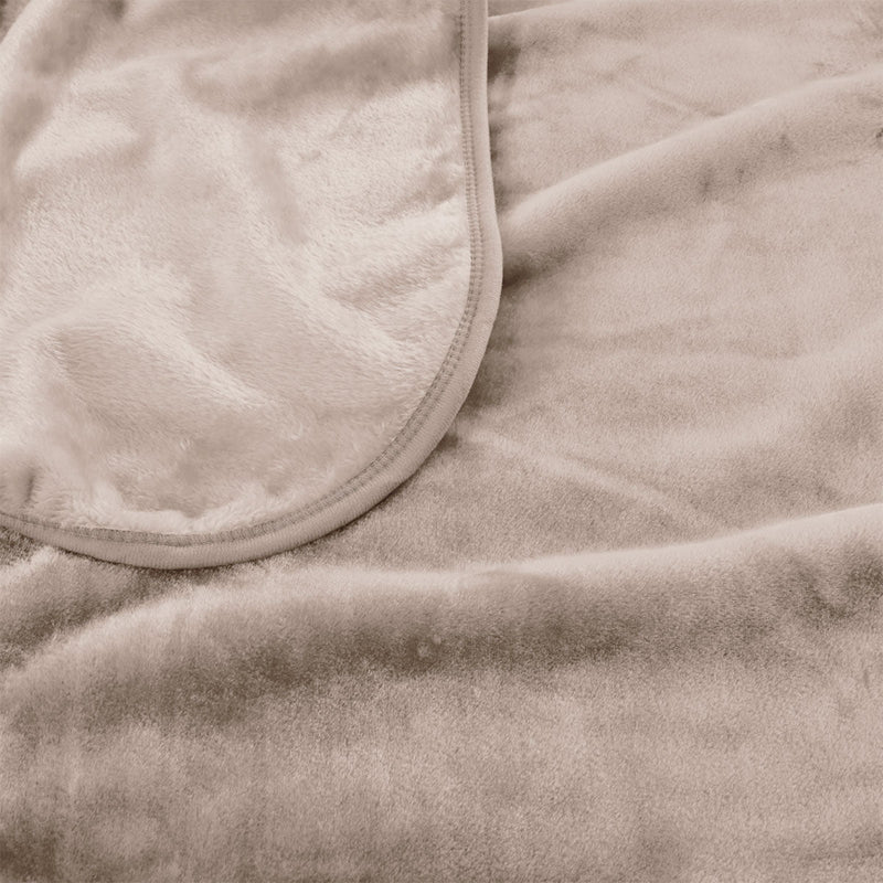 J Elliot Home 800GSM Luxury Winter Thick Mink Blanket Beige King - NuSea