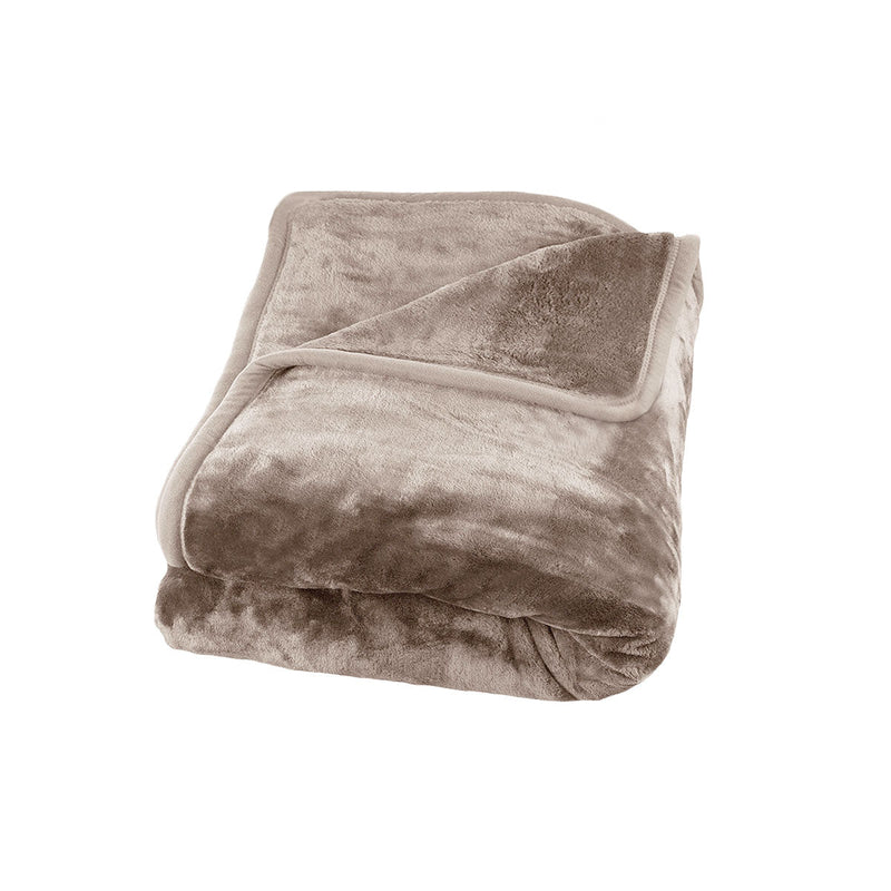 J Elliot Home 800GSM Luxury Winter Thick Mink Blanket Beige King - NuSea
