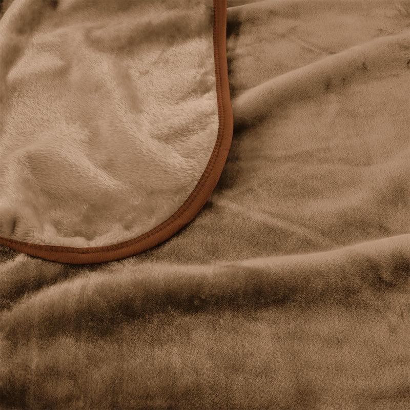 J Elliot Home 800GSM Luxury Winter Thick Mink Blanket Pecan King - NuSea