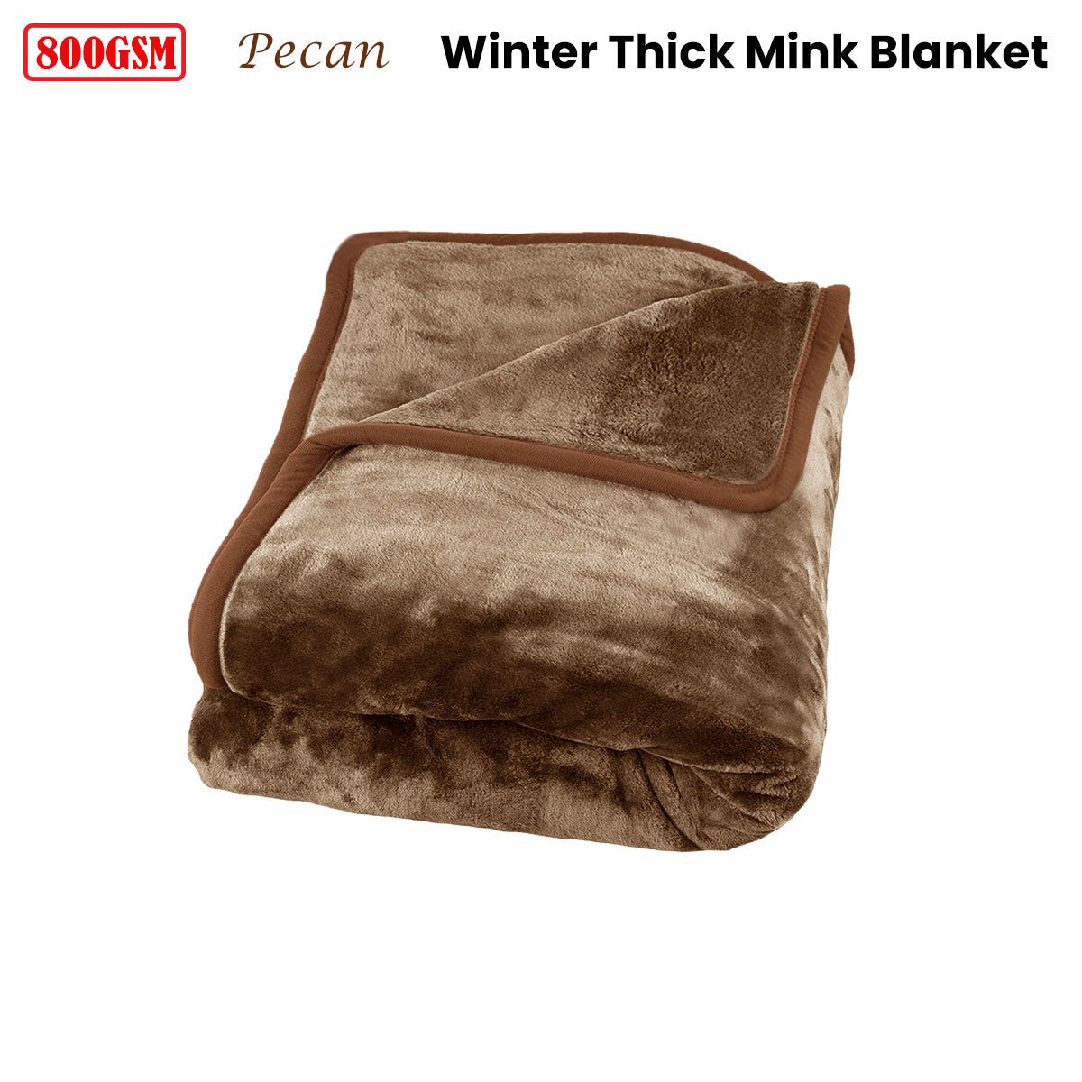 J Elliot Home 800GSM Luxury Winter Thick Mink Blanket Pecan King - NuSea