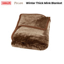 J Elliot Home 800GSM Luxury Winter Thick Mink Blanket Pecan King - NuSea