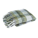 J Elliot Home Aiden Olive Multi Faux Mohair Throw Rug with Fringe 130 x 160cm - NuSea