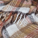 J Elliot Home Aiden Sand Multi Faux Mohair Throw Rug with Fringe 130 x 160cm - NuSea