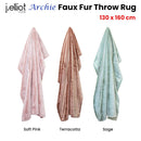 J Elliot Home Archie Terracotta Faux Fur Throw Rug 130 x 160cm - NuSea
