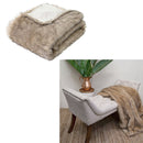 J Elliot Home Brown Fox Luxury Faux Fur Throw 130 x 160cm - NuSea