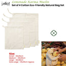 J Elliot Home Lemonade Karma Set of 4 Cotton Eco - Friendly Natural Muslin Storage Bag Set - NuSea