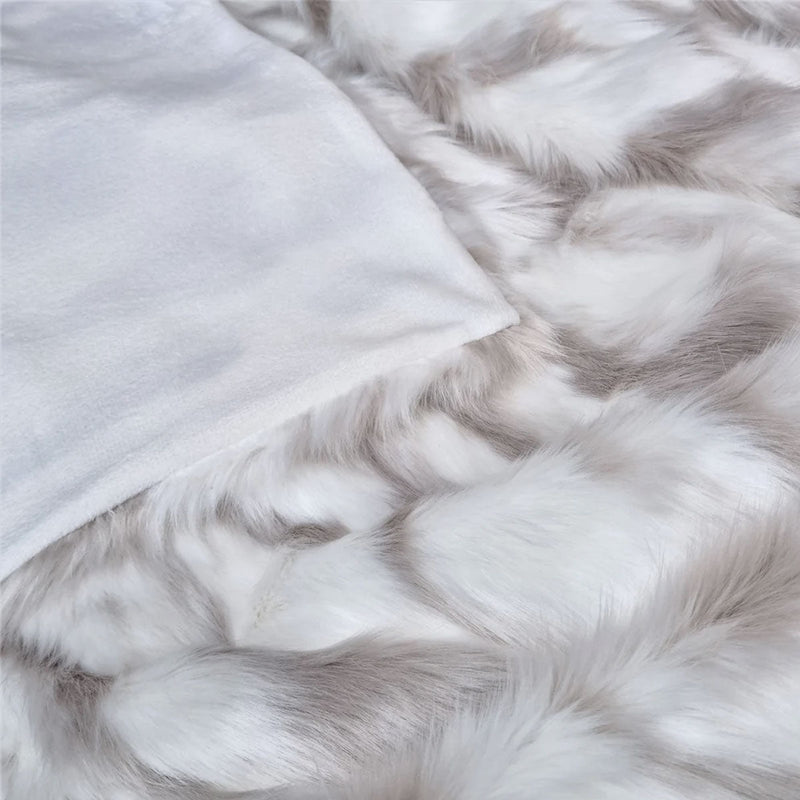 J Elliot Home Lynx Wild Cat Faux Fur Throw Rug 130 x 160cm - NuSea