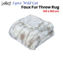 J Elliot Home Lynx Wild Cat Faux Fur Throw Rug 130 x 160cm - NuSea
