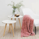 J Elliot Home Rita Dusty Peach Faux Mohair Throw Rug 130 x 160cm - NuSea
