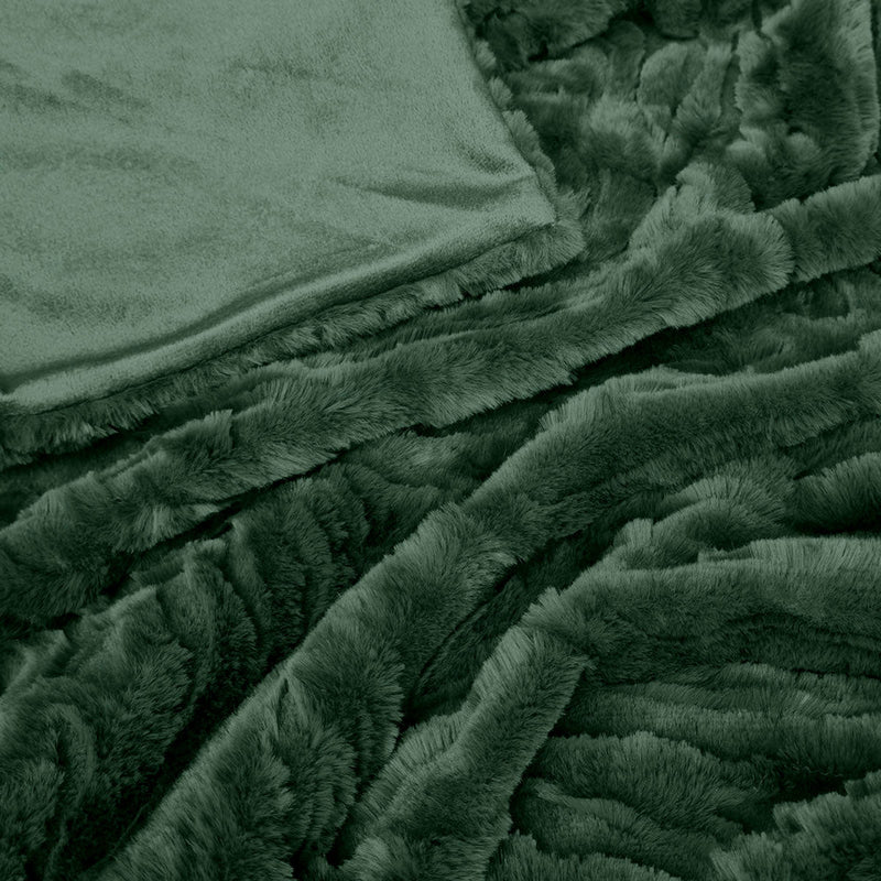 J Elliot Home Rita Sea Kelp Faux Mohair Throw Rug 130 x 160cm - NuSea