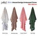 J Elliot Home Rita Sea Kelp Faux Mohair Throw Rug 130 x 160cm - NuSea