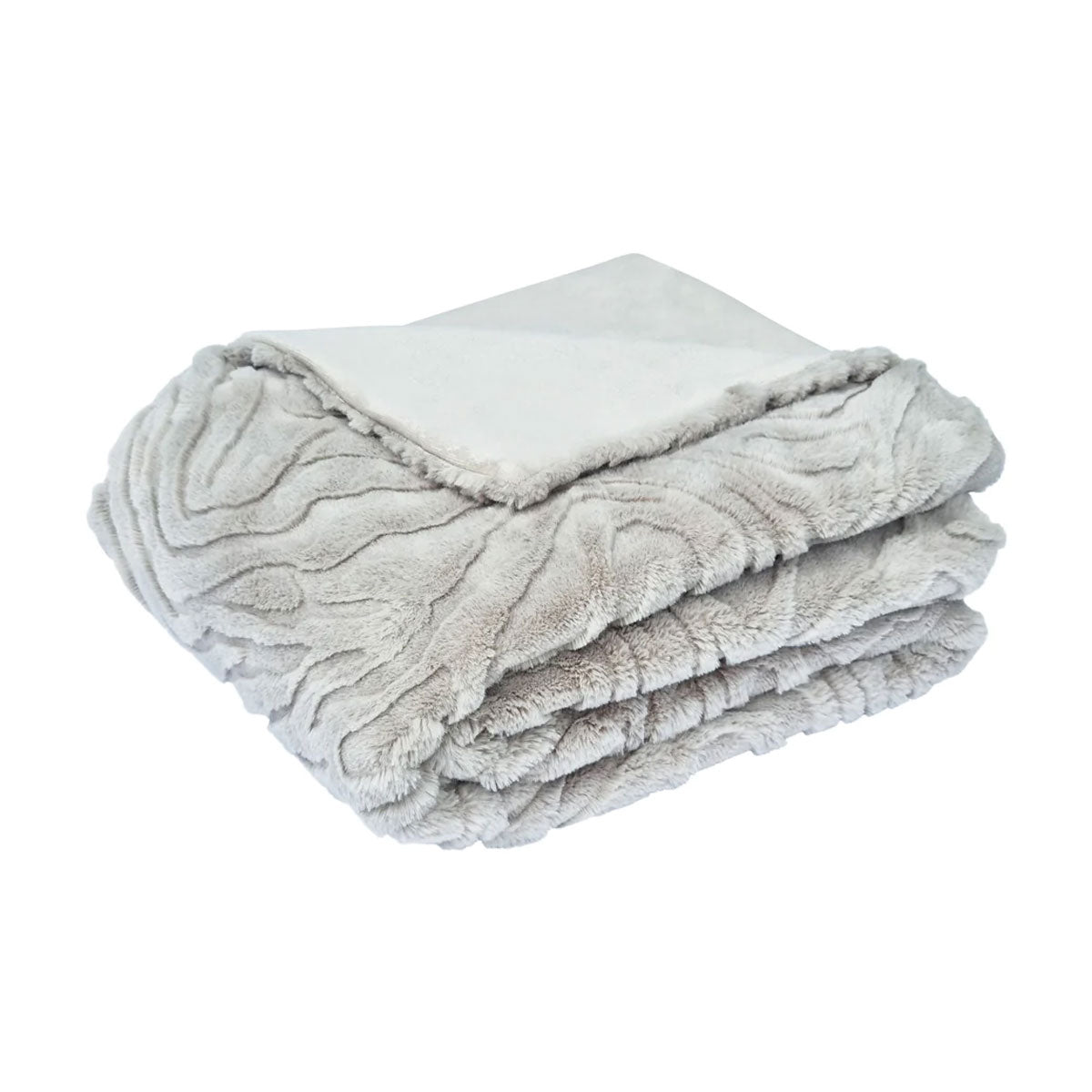 J Elliot Home Rita Silver Grey Faux Mohair Throw Rug 130 x 160cm - NuSea