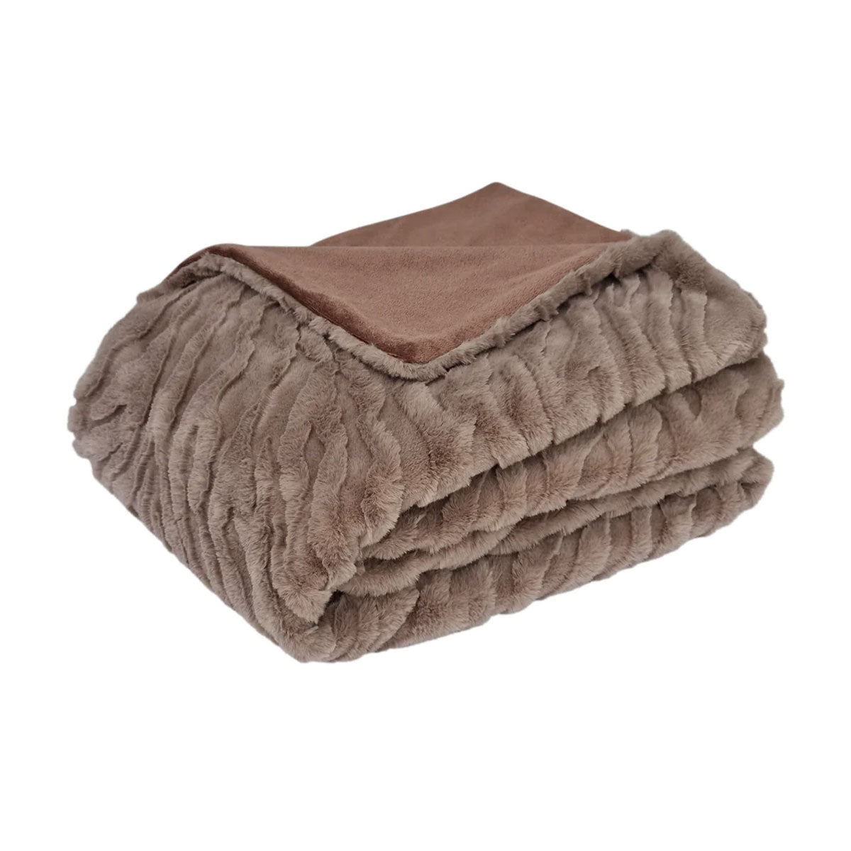 J Elliot Home Rita Woodsmoke Faux Mohair Throw Rug 130 x 160cm - NuSea