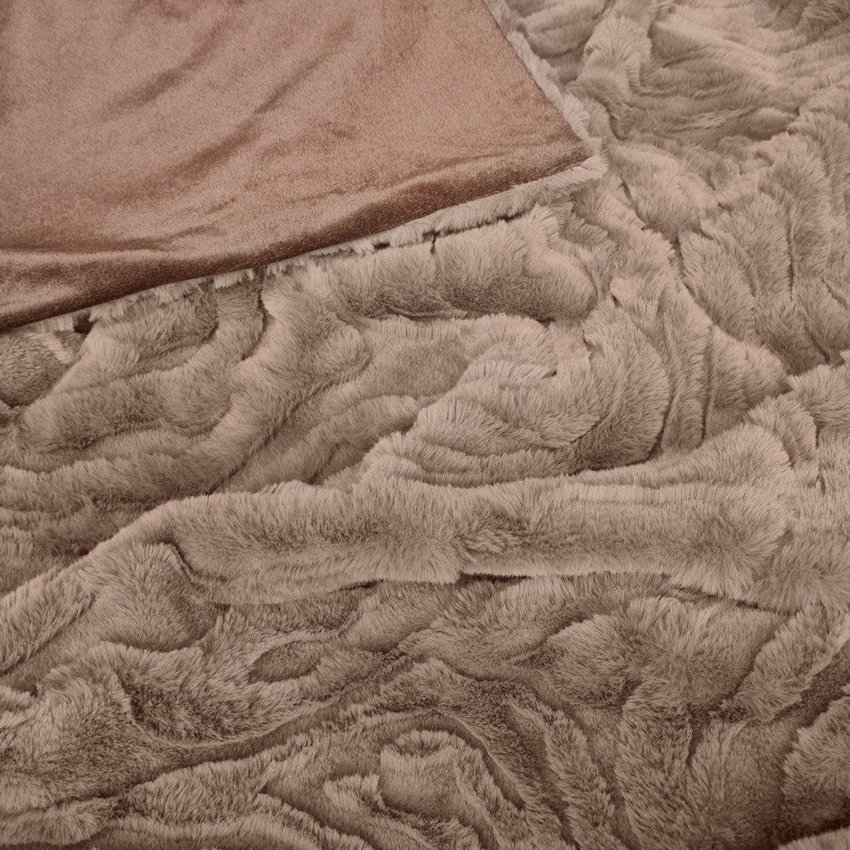 J Elliot Home Rita Woodsmoke Faux Mohair Throw Rug 130 x 160cm - NuSea
