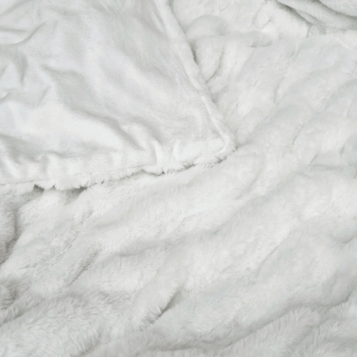 J Elliot Home Skyler Ivory Faux Fur Throw Rug 130 x 160cm - NuSea