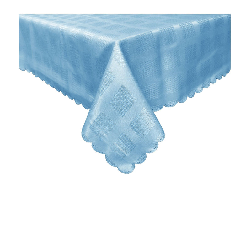 Jacquard Table Cloth Checkered Blue 180 cm Round - NuSea
