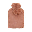 J.Elliot Home Amara Hot Water Bottle with Super Plush Faux Fur Cover Clay Pink - NuSea
