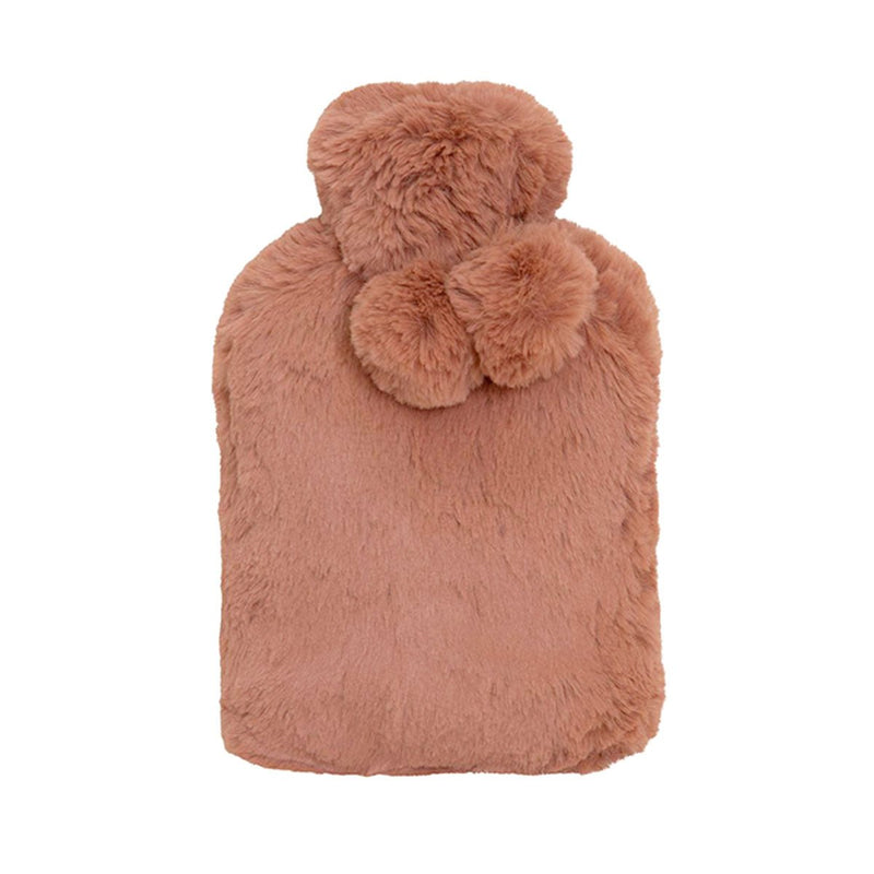 J.Elliot Home Amara Hot Water Bottle with Super Plush Faux Fur Cover Clay Pink - NuSea