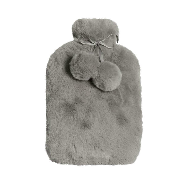 J.Elliot Home Amara Hot Water Bottle with Super Plush Faux Fur Cover Grey - NuSea