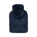 J.Elliot Home Amara Hot Water Bottle with Super Plush Faux Fur Cover Navy - NuSea