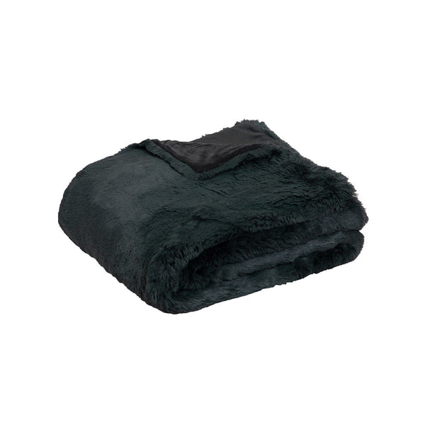 J.Elliot Home Arlo Faux Fur Throw Charcoal - NuSea