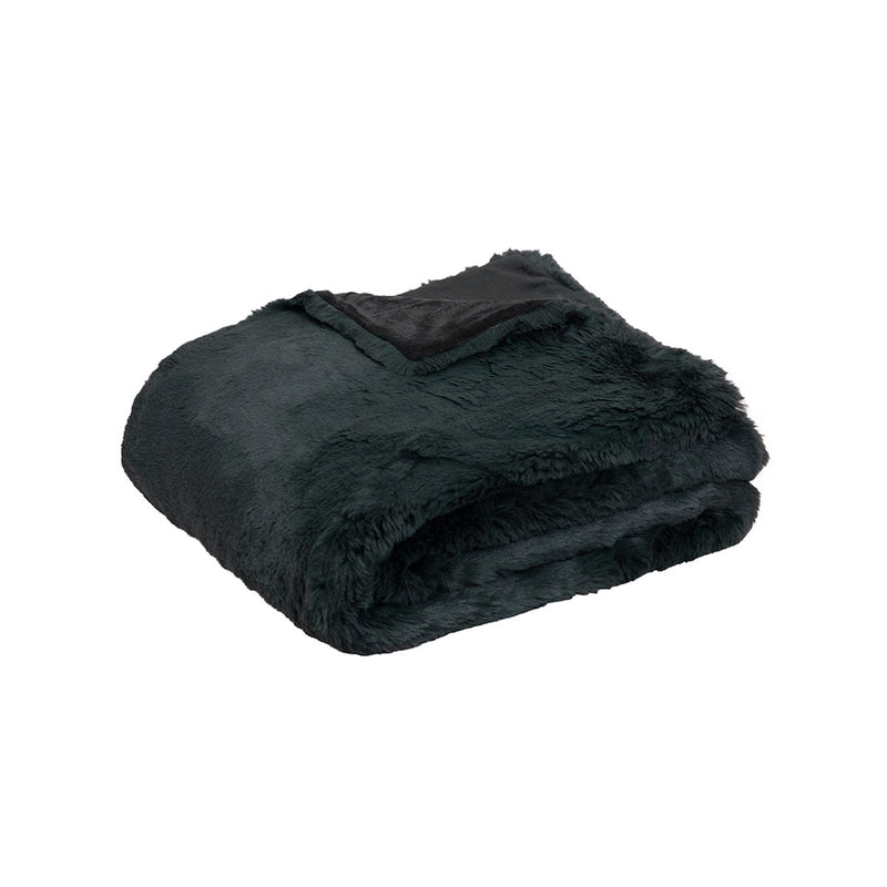 J.Elliot Home Arlo Faux Fur Throw Charcoal - NuSea