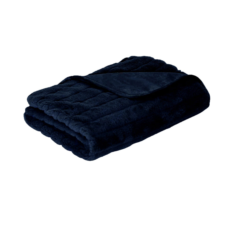 J.Elliot Home Baw Baw Plush Throw Indigo - NuSea