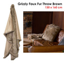 J.Elliot Home Grizzly Brown Faux Fur Throw - NuSea