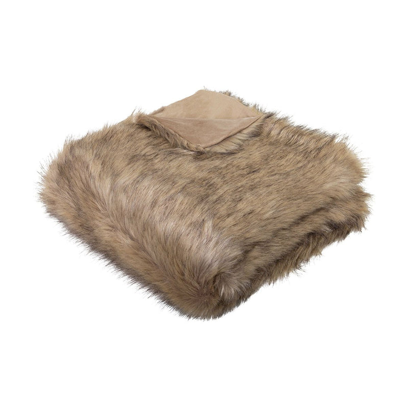 J.Elliot Home Grizzly Brown Faux Fur Throw - NuSea